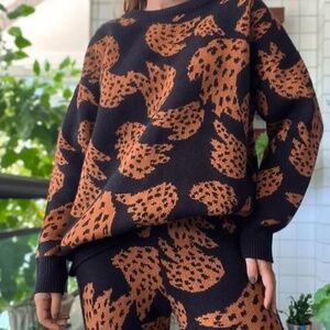 Farm Rio Knit Set – Sweater & Pants (Pre-owned)